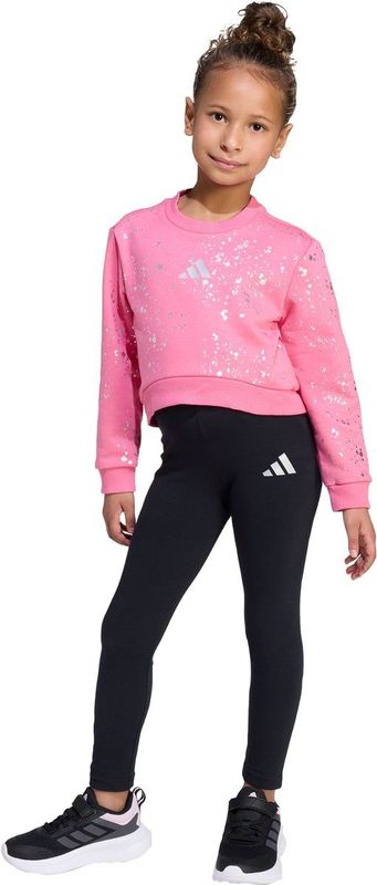 adidas - Everyday Glam Set - Kinderset - Zwart - Regular Fit Top en Strakke Fit Broek