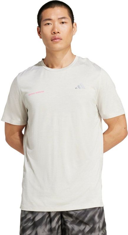 adidas - Own The Run Melange - T-shirt - Grijs - Gerecycled Polyester