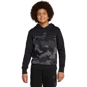 adidas - Seasonal Essentials Camo Fleece Hoodie - Zwart - Kinderen
