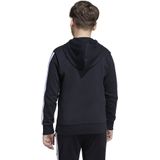 adidas - Fleece Hoodie - Zwart - Katoenmix - Capuchon met 3-Stripes