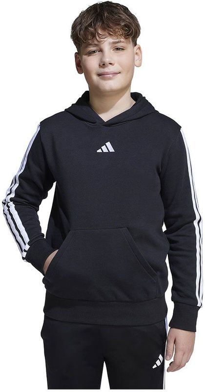 adidas - Fleece Hoodie - Zwart - Katoenmix - Capuchon met 3-Stripes