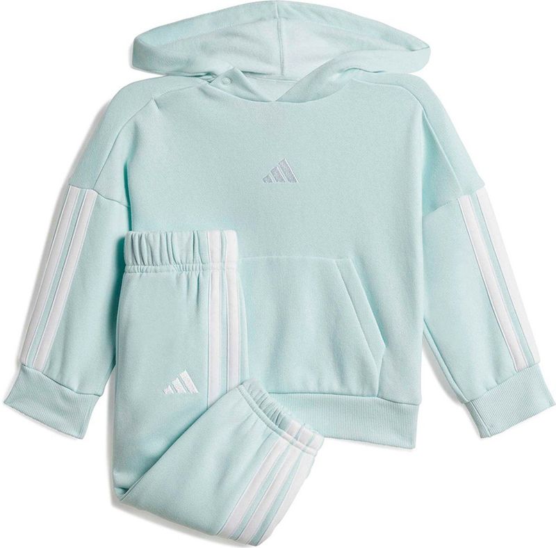 adidas 3Stripes Fleece Hoody - Trainingsjack - Groen - Katoen/Polyester