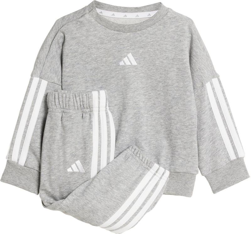 Adidas - 3-Stripes - Trainingspak - Grijs - 70% Katoen / 30% Polyester (Gerecycled)