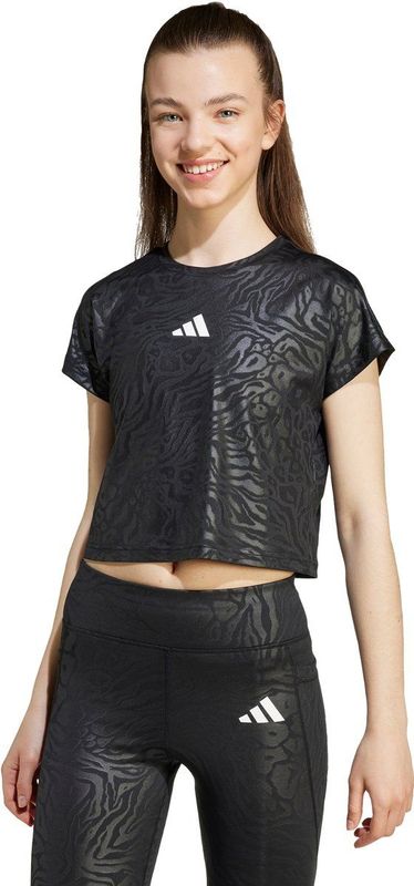 adidas T-shirt - Dierenprint - Zwart - Polyester