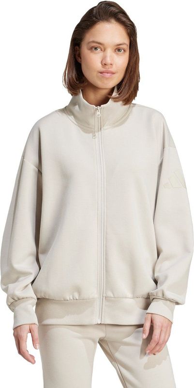 Adidas - All Szn Soft Lux - Sweatshirt - Zwart - 100% Katoen, Losse Pasvorm, Ritssluiting