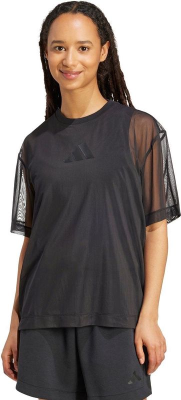 All Season - Soft Lux Mesh T-Shirt - Dames - Zwart - 79% Gerecycled Polyester, 21% Elastaan