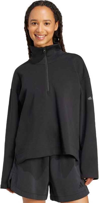 adidas - Sweatshirt - Grijs - Spacer-Stof - Korte Rits