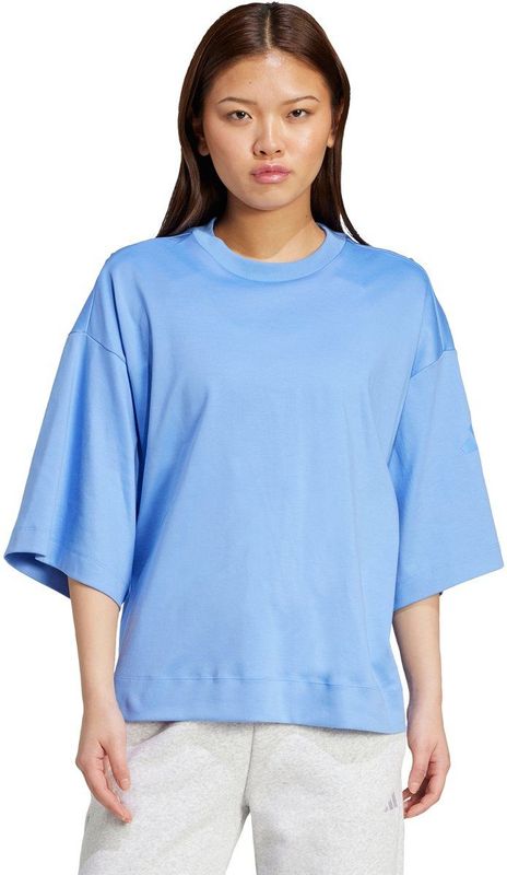 adidas - Soft Lux Loose T-shirt - Blauw - Dames