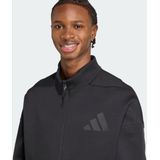 adidas - Trainingsjack - Zwart - Dubbelgebreide Stof - Losvallend Model