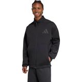 adidas - Trainingsjack - Zwart - Dubbelgebreide Stof - Losvallend Model