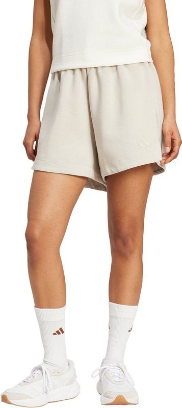 adidas - Sportswear Soft Lux Loose Short - Dames - Beige - 100% Katoen