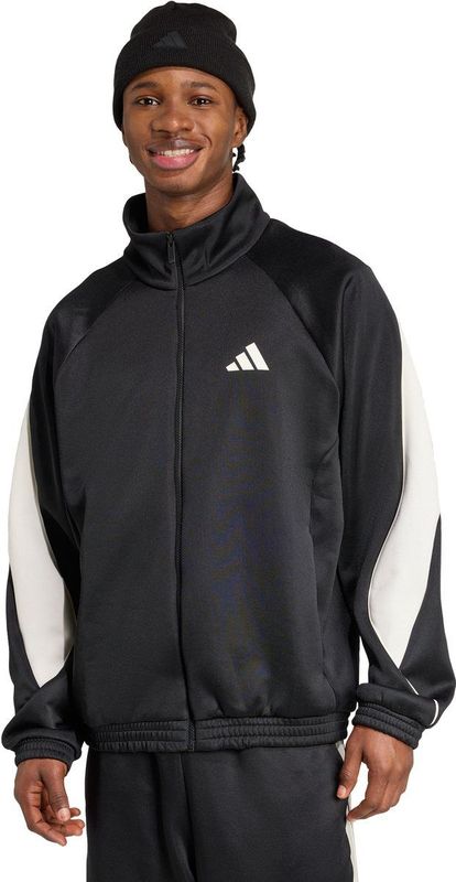 adidas - Stadium - Zip-up Jack - Zwart - Heren - Sportieve Stijl