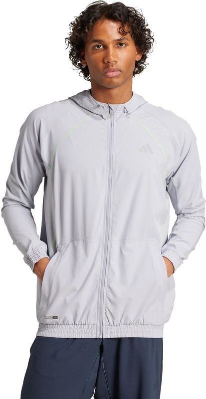 adidas - TECH APP S-TOP - Trainingsjack - Halo Silver/Lime Burst - 1-delig