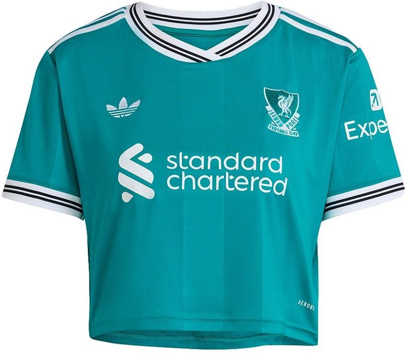 Adidas - Liverpool FC 25/26 - Cropped Dames T-shirt - Groen - Korte Mouwen