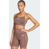 adidas - Aeroreact Training 3-Stripes - Sportbeha - Bruin - Dames