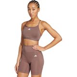 adidas - Aeroreact Training 3-Stripes - Sportbeha - Bruin - Dames