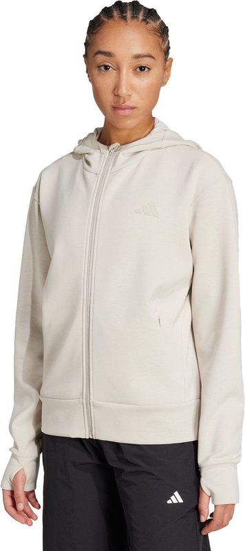 adidas - Performance Designed 4 Training - Ritshoodie - Beige - Dames
