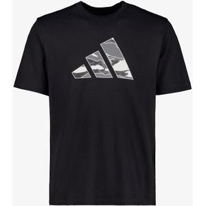 adidas - M CAMO LOGO T - T-shirt - Zwart - 100% Katoen