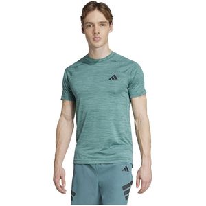 Adidas - Gym+ - T-shirt - Blauw - Korte Mouwen - Slim Fit