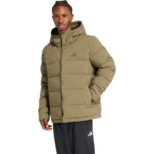 adidas - Helionic - Sportjas - Donkergrijs / Olijfgroen - Gewatteerd Korte Jas