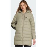 adidas - Essentials CLIMAWARM 3-Stripes Light Down Parka - Groen - Dames