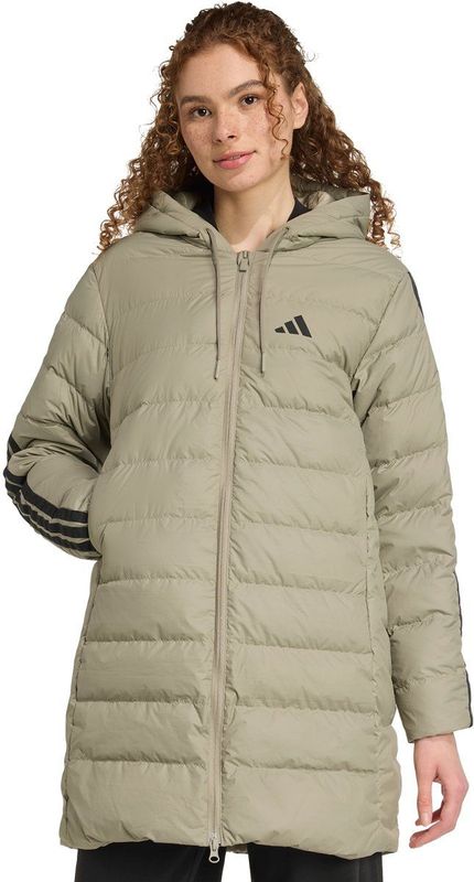 adidas - Essentials CLIMAWARM 3-Stripes Light Down Parka - Groen - Dames