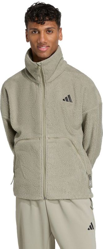 adidas - City Tech High Pile Fleece - Ritsjack - Groen - Heren