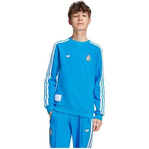 adidas - Real Madrid Terrace Icons Crew - Sweater - Blauw Wit