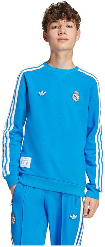 adidas - Real Madrid Terrace Icons Crew - Sweater - Blauw Wit