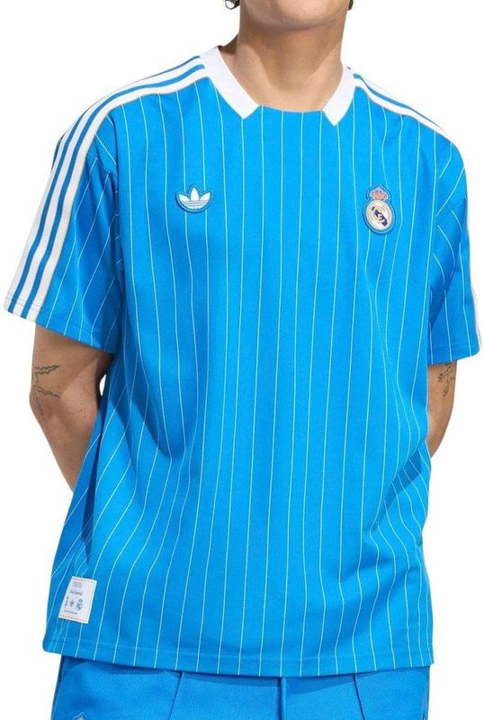 adidas - Real Madrid Terrace Icons - T-Shirt - Blauw - 100% Gerecycled Polyester