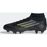 adidas - F50 League Mid - Voetbalschoenen - Zwart Zilver Neongeel - IJzeren Noppen