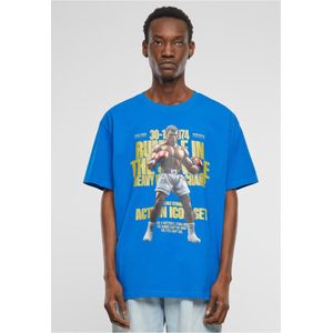 Mister Tee Upscale Rumble Heavy Oversize T-shirt voor heren, met print, oversized fit, streetwear, cobalt blue, XS