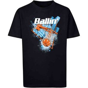 Mister Tee - Kids Blue Ballin' Kinder T-shirt - Kids 110 116 - Zwart