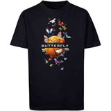 Mister Tee - Kids Butterfly Baller Kinder T-shirt - Kids 110 116 - Zwart