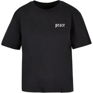 Miss Tee - T-shirt - Zwart - Oversized - Coton - Met Peace Print