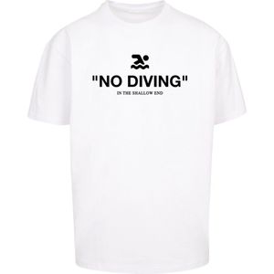 Mister Tee Upscale - No Diving Heavy Oversize Heren T-shirt Wit