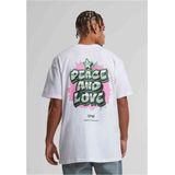 Mister Tee Upscale - Peace Love Heavy Oversize Heren T-shirt - Wit
