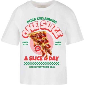 Miss Tee - Pizza Con Amore Dames T-shirt - Wit