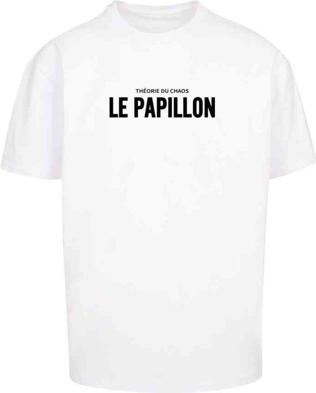 Mister Tee Upscale - Theorie Du Chaos Oversize Heren T-shirt - Wit