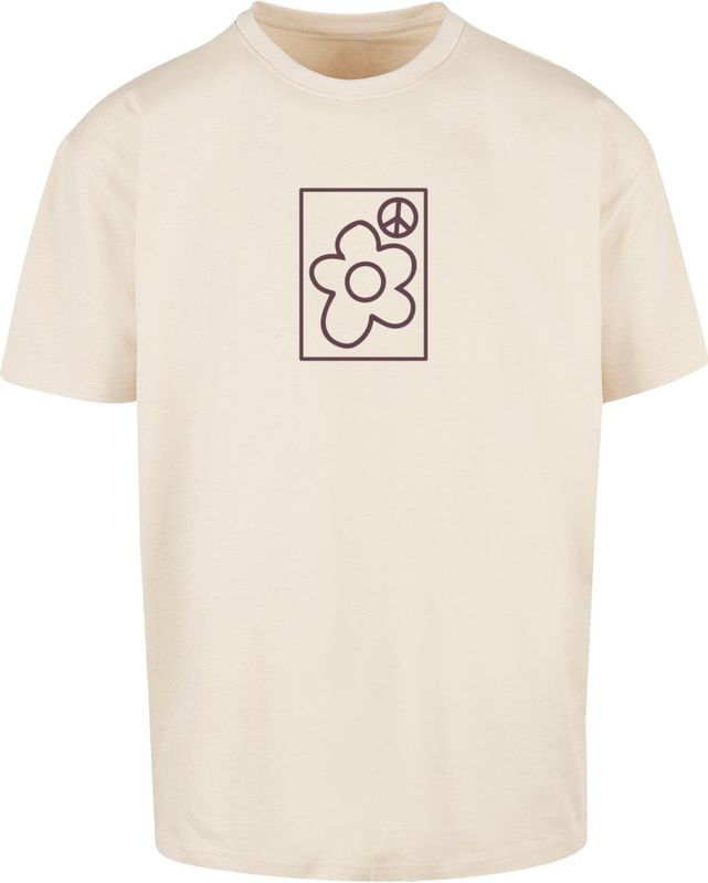 Mister Tee Upscale - More Peace Oversize Heren T-shirt - Beige