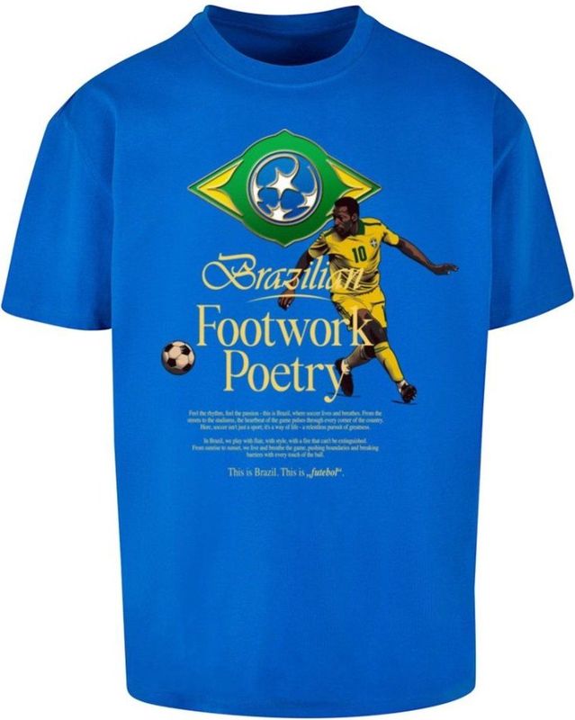Mister Tee Upscale - Footwork Poetry Oversize Heren T-shirt - Blauw