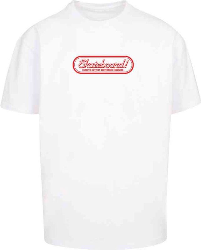 Merchcode - The Skateboard Magazin Logo Oversize Heren T-shirt - Wit
