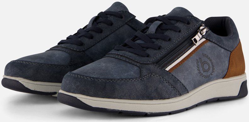 Bugatti - Arriba - Sneakers - Blauw - Leer - Vetersluiting - Rubber Zool