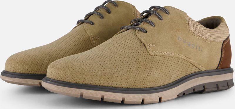 Bugatti - Veterschoenen - Suede - Grijs - Rubber Zool