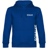 multifanshop Kapuzen Sweatshirt - Schalke - Brust & Seite - Druck weiß - Hoodie