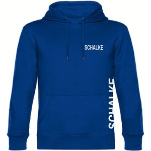 multifanshop Kapuzen Sweatshirt - Schalke - Brust & Seite - Druck weiß - Hoodie