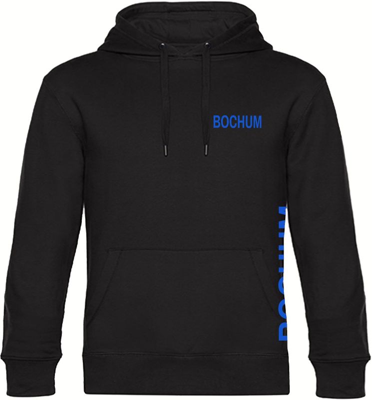 multifanshop Kapuzen Sweatshirt - Bochum - Brust & Seite - Druck blau - Hoodie