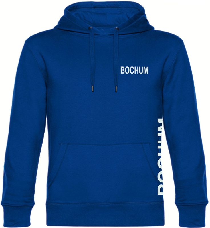 multifanshop Kapuzen Sweatshirt - Bochum - Brust & Seite - Druck weiß - Hoodie