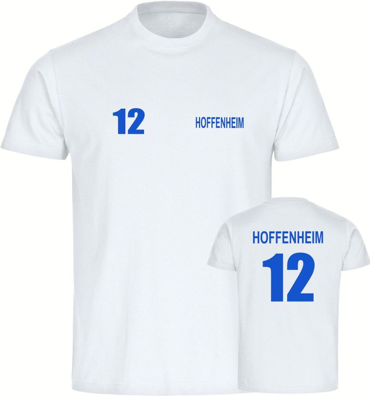 multifanshop Herren T-Shirt - Hoffenheim - Trikot Nummer 12 - Druck blau - Männer