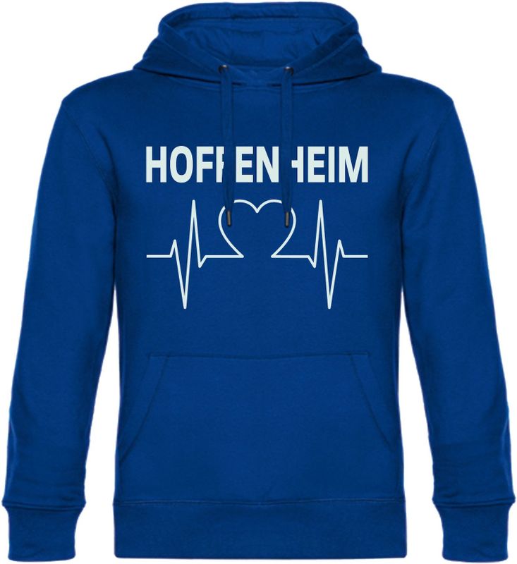 multifanshop Kapuzen Sweatshirt - Hoffenheim - Herzschlag - Druck weiß - Hoodie